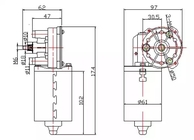 Motore automatico del tergicristallo di potere del bus 24V delle parti ZD2530FB-A 50W 40rpm del motore universale del tergicristallo